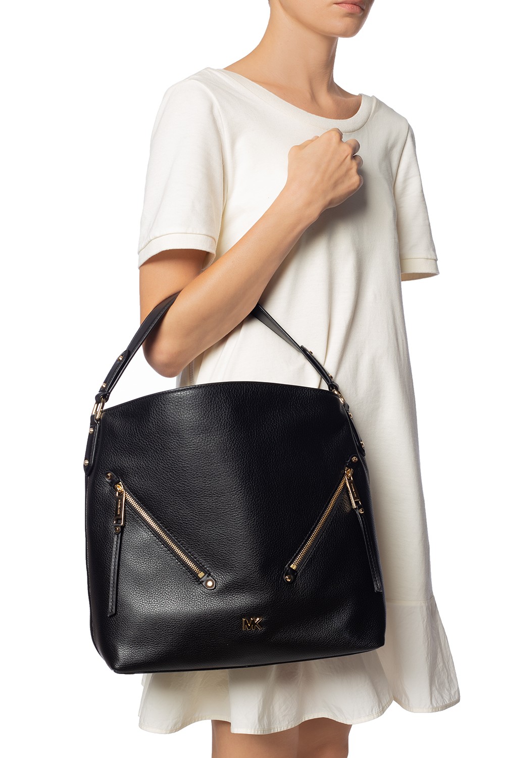 Michael kors evie hot sale pebble leather shoulder bag